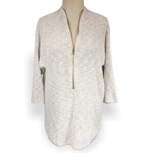 ABS allen Schwartz zipper front sweater sz S